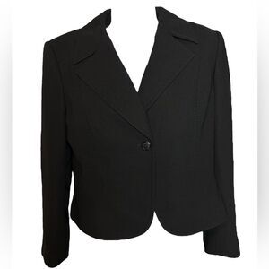 Liz Claiborne Classy Single Button Fitted Black Suit Blazer - 12